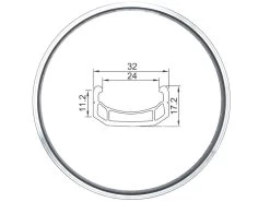 20 Zoll 24-406 Alex DM24 Alufelge Schwarz/silber Geöst 36L