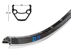 28 Zoll 19-622 Exal ZX19 Alufelge Schwarz/silber Geöst 36L