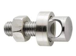 Strebenkloben Messing M5 / Gewindelänge 10mm / Lochbreite 5.3mm