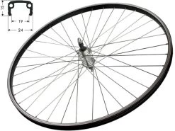 Hinterrad 19-406 Schürmann Sport Kastenfelge Schwarz Schraubkranz