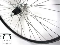 Hinterrad 28 Zoll 19-622 Schürmann Sport Alu Kastenfelge Schwarz Quando KT-AZDR 8-9-fach-Steckkassette VA 135mm