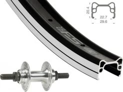 Hinterrad 20 Zoll 23-406 Rodi FS23 Schwarz Quando KT-D16F BMX / Dicke M14-Mutternachse 110mm
