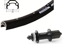 Hinterrad 28 Zoll 19-622 Schürmann Yak19 Disc Schwarz / Shimano FH-M4050 Centerlock Schwarz / Schwarze Nirospeichen