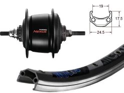 Hinterrad 28 Zoll 19-622 EXAL MX19 Schwarz Mit Shimano Nexus 8-Gang Leerlauf Schwarz Und Silbernen Niro-Speichen