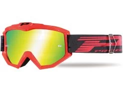 Progrip Cross Brille 3201 FL Mit Rahmen Rot / Glas Gelb