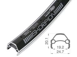 28 Zoll 19-622 Rodi Skorpion Alufelge Schwarz/silber 36L