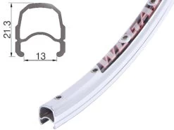 28 Zoll 13-622 Rodi Wegal Due Rennrad-Alufelge Silber Geöst 32L