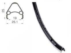 26 Zoll 19-559 Rodi Airline1 Alufelge Schwarz/silber 36L