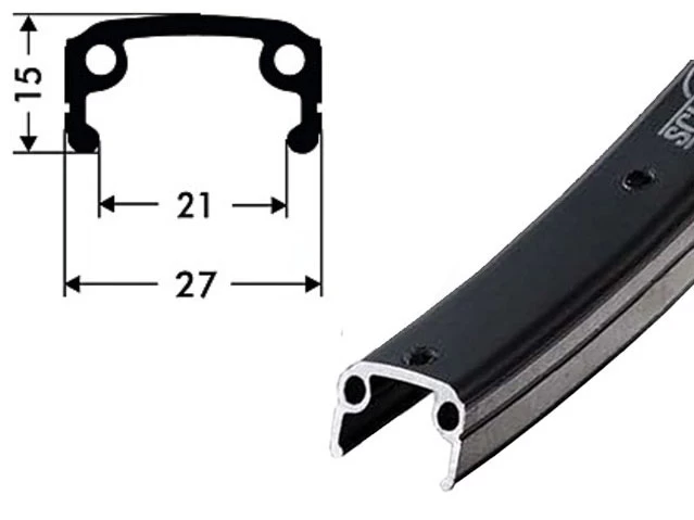 26 Zoll 21-559 Schürmann Sport Alu-Kastenfelge Schwarz/silber 36L 1 26 Zoll 21-559 Schürmann Sport Alu-Kastenfelge Schwarz/silber 36L