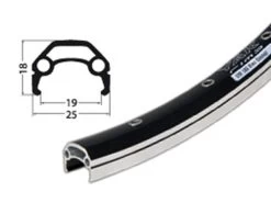 28 Zoll 19-622 Schürmann YAK19 Alufelge Schwarz-silber Geöst 32L