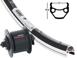 Vorderrad 17-622 Contec Classic L17 Schwarz Shimano Nabendynamo DH-C3000 HA Sw-Sp