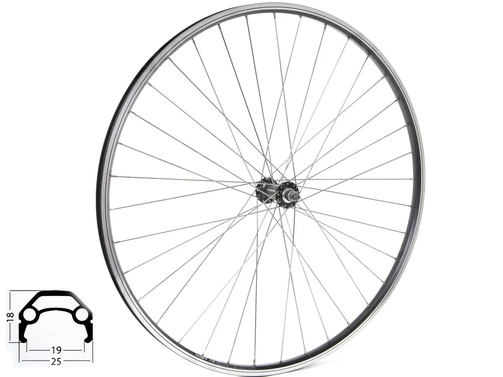 28 Zoll 19-622 Vorderrad Schürmann YAK19 Schwarz Ungeöst Shimano HB-TX500 Schwarz Mutternachse / Speichen Niro Silber 1 28 Zoll 19-622 Vorderrad Schürmann YAK19 Schwarz Ungeöst Shimano HB-TX500 Schwarz Mutternachse / Speichen Niro Silber