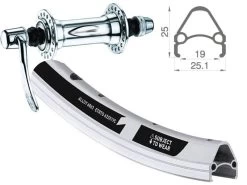 Vorderrad 20 Zoll 19-406 Rodi Airline One Silber Quando KT-A15F Silber Schnellspanner