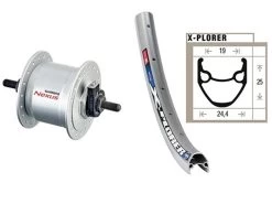 Vorderrad 19-622 Ryde X-Plorer Silber Shimano Nexus Nabendnamo Mit Mutternachse